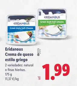 Lidl ERIDANOUS Crema de queso estilo griego oferta
