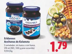 Lidl ERIDANOUS Aceitunas de Kalamata oferta