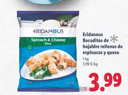 Lidl ERIDANOUS Bocaditos de hojaldre rellenos de espinacas y queso oferta