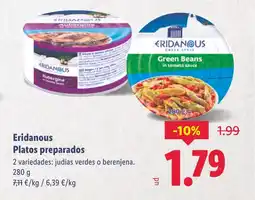 Lidl ERIDANOUS Platos preparados oferta