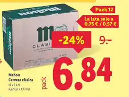 Lidl MAHOU Cerveza clásica oferta