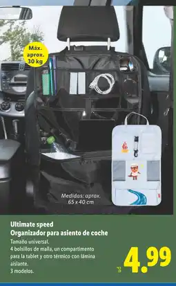 Lidl Ultimate speed Organizador para asiento de coche oferta
