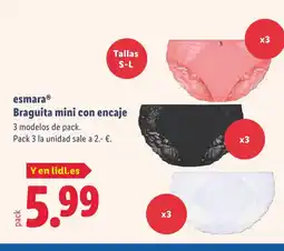Lidl ESMARA Braguita mini con encaje oferta
