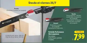 Lidl PARKSIDE Performance Sierra japonesa oferta