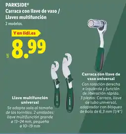 Lidl PARKSIDE Carraca con llave de vaso / Llaves multifunción oferta