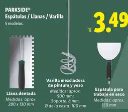 Lidl PARKSIDE Espátulas / Llanas / Varilla oferta
