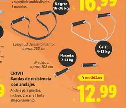 Lidl CRIVIT Bandas de resistencia con anclajes oferta