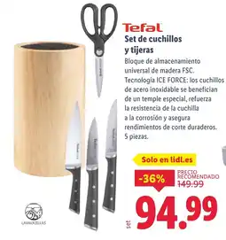 Lidl TEFAL Set de cuchillos y tijeras oferta