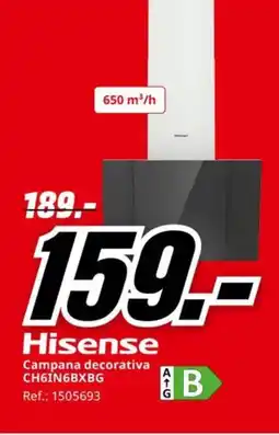 MediaMarkt HISENSE Campana decorativa CH6IN6BXBG oferta