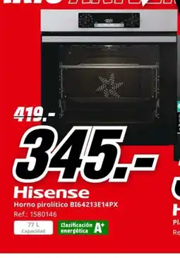 MediaMarkt HISENSE Horno pirolítico BI64213E14PX oferta