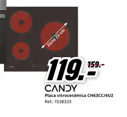 MediaMarkt CANDY Placa vitrocerámica CH63CC/4U2 oferta