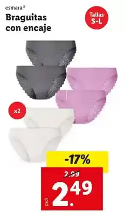 Ocine Esmara - braguitas con encaje oferta