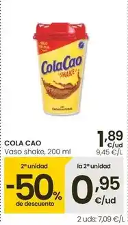 Eroski Cola cao - vaso shake oferta