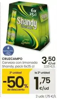 Eroski Cruzcampo - cerveza con limonada shandy oferta