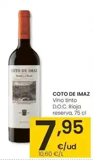 Eroski Coto de imaz - vino tinto d.o.c. rioja reserva oferta