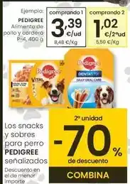 Eroski Pedigree - alimento de pollo y cordero p-4 oferta