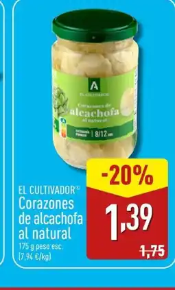 ALDI EL CULTIVADOR Corazones de alcachofa al natural oferta