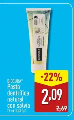ALDI BIOCURA Pasta dentrífica natural con salvia oferta