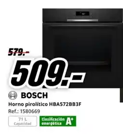 MediaMarkt BOSCH Horno pirolítico HBA572BB3F oferta