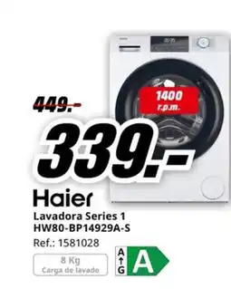 MediaMarkt HAIER Lavadora Series 1 HW80-BP14929A-S oferta