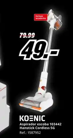 MediaMarkt KOENIC Aspirador escoba 103442 Hanstick Cordless 5G oferta