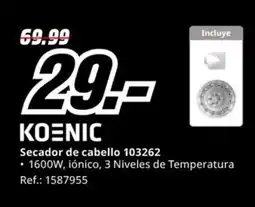 MediaMarkt KOENIC Secador de cabello 103262 oferta