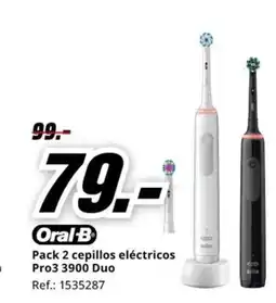 MediaMarkt ORAL-B Pack 2 cepillos eléctricos Pro3 3900 Duo oferta