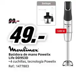 MediaMarkt MOULINEX Batidora de mano Powelix Life DD953D oferta
