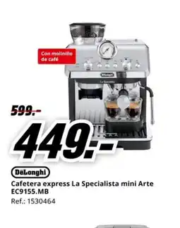 MediaMarkt DELONGHI Cafetera express La Specialista mini Arte EC9155.MB oferta