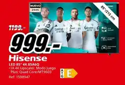 MediaMarkt HISENSE LED 85" 4K 85A6Q oferta