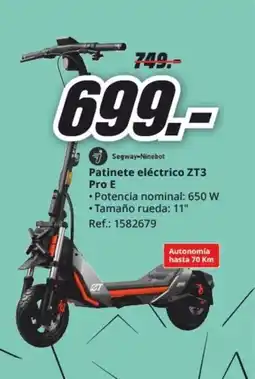 MediaMarkt Patinete eléctrico ZT3 Pro E oferta