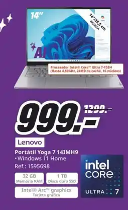 MediaMarkt LENOVO Portátil Yoga 7 14IMH9 oferta