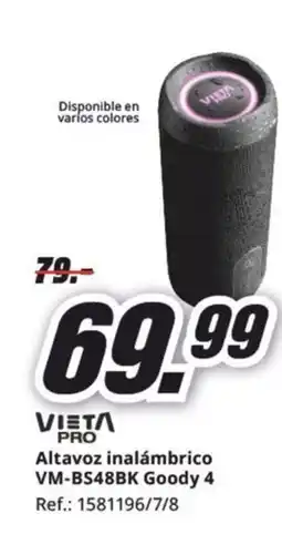 MediaMarkt Altavoz inalámbrico VM-BS48BK Goody 4 oferta