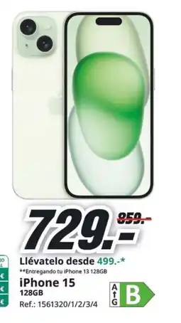 MediaMarkt iPhone 15 128GB oferta