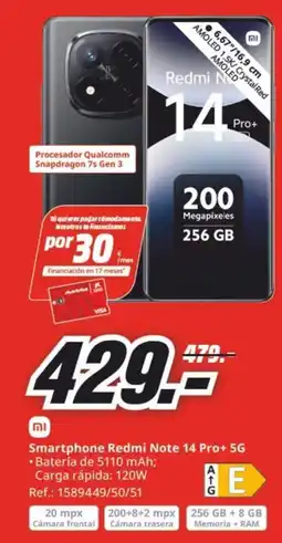 MediaMarkt Smartphone Redmi Note 14 Pro+ 5G oferta