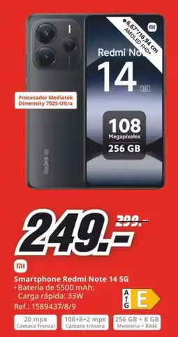 MediaMarkt Smartphone Redmi Note 14 5G oferta