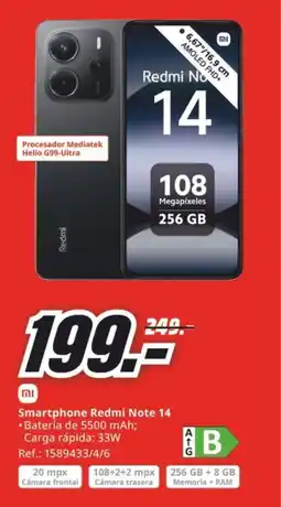 MediaMarkt Smartphone Redmi Note 14 oferta