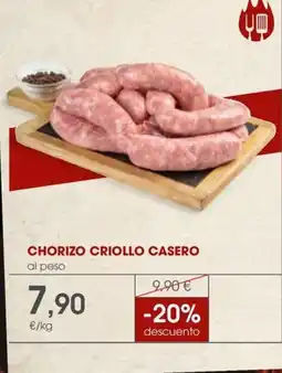 Supermercados Plaza Chorizo criollo casero oferta