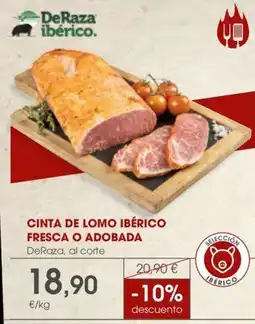 Supermercados Plaza Cinta de lomo ibérico fresca o adobada oferta