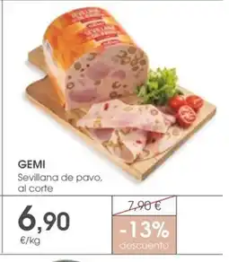 Supermercados Plaza GEMI Sevillana de pavo, al corte oferta