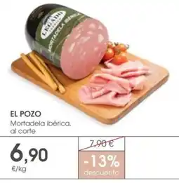Supermercados Plaza EL POZO Mortadela ibérica, al corte oferta