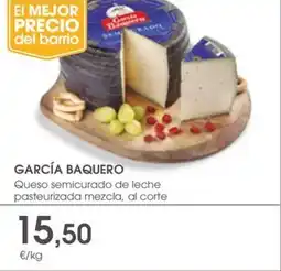 Supermercados Plaza GARCÍA BAQUERO Queso semicurado de leche pasteurizada mezcla oferta