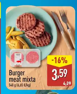 ALDI Burger meat mixta oferta