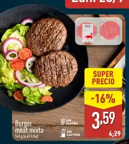 ALDI Burger meat mixta oferta