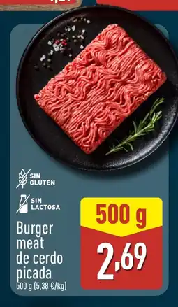 ALDI Burger meat de cerdo picada oferta