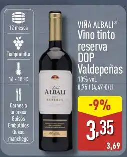 ALDI VIÑA ALBALI Vino tinto reserva DOP Valdepeñas oferta