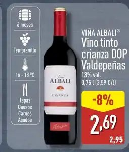 ALDI VIÑA ALBALI Vino tinto crianza DOP Valdepeñas oferta