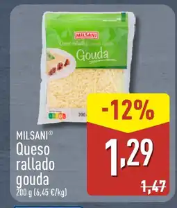 ALDI MILSANI Queso rallado gouda oferta