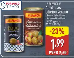 ALDI LA ESPAÑOLA Aceitunas edición verano oferta