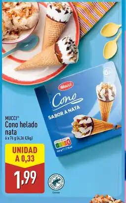 ALDI MUCCI Cono helado nata oferta